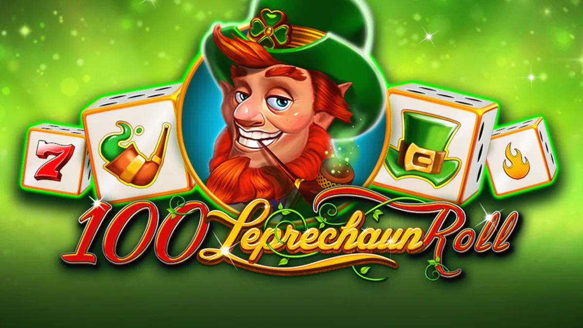 Ang interface ng 100 Leprechaun Roll slot na may makulay na tema.